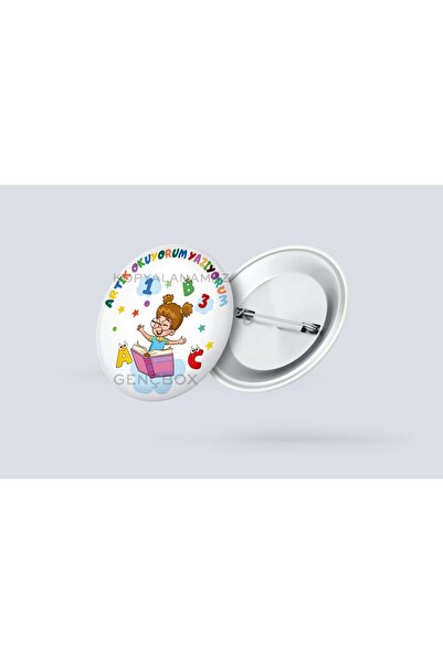 Genç Box Artık Okuyorum Yazıyorum - Kız Çocuk İğneli Rozet (20 Adet)