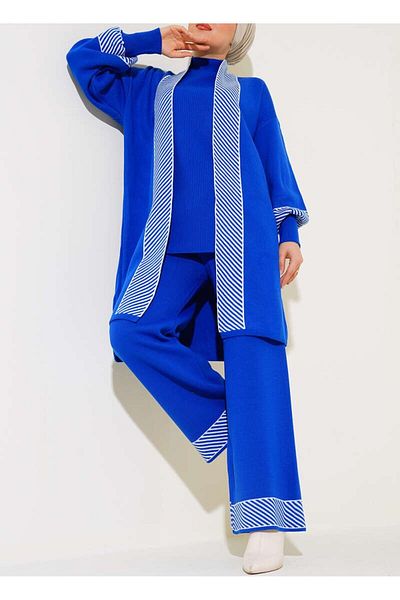 Lavanta Tekstil Corded Knitwear - Saxe Color Triple Set