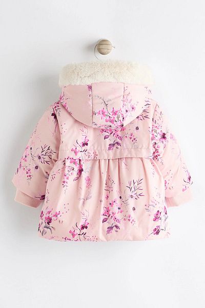 Next Baby Palton pentru copii 100% organic cu model de flori roz - ALYK91436