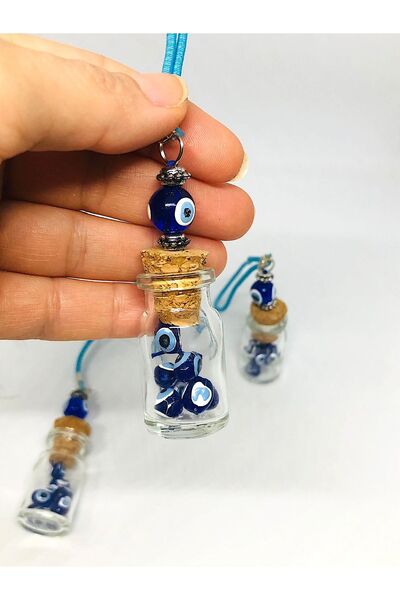 Azrua Glass Bottle Car Mirror Ornament Car Charm Evil Eye Protection 1 Piece