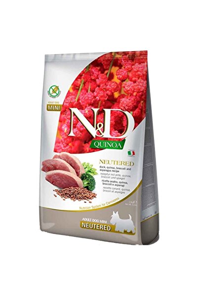 N&D Quinoa Kısırlaştırılmış Köpek Maması Mini Ördek Etli Kinoalı Brokolili 2,...