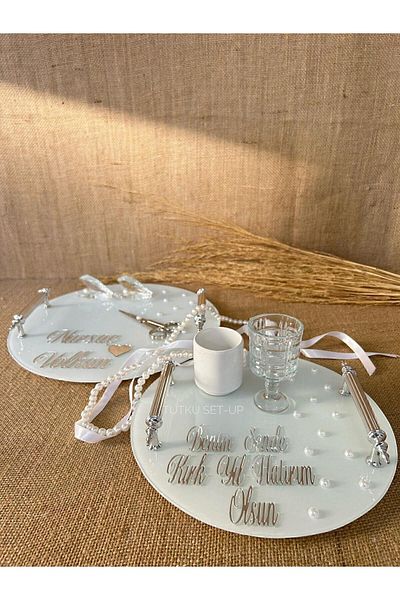 TutkuSetUp Δίσκος καφέ Groom with Pearls - Pearl Promise and Engagement Set (ΜΕ ΔΩΡΟ ΚΟΡΔΕΛΑ ΜΕ ΠΕΡΛΕ)