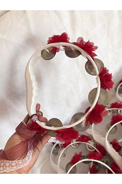 Roseart Nedime Süslü Kına Tefi Kırmızı Olarak 10 Adet – Magnet, Hediyelik, Süs Aksesuarı – Magnet, Hediyeli