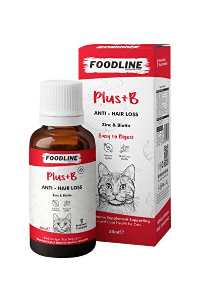Foodline Kediler için Plus +B Damla 50ml | Tüy Sağlığını Destekleyici Biotinl...