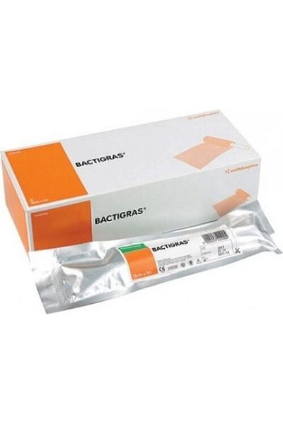 bactigras Paraffin Antiseptic Tulle Wrap Wound Care Cover 15cm X 1m 10 Pieces
