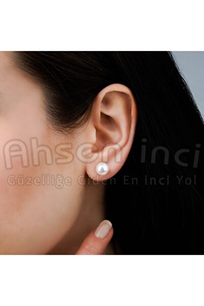 Ahsen İnci Doğal Beyaz Top Inci Küpe