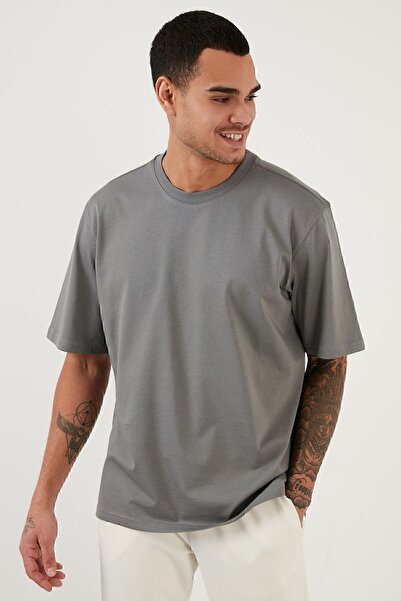 Buratti Pamuklu Oversize Bisiklet Yaka Basic T Shirt Erkek T Shirt 5902365