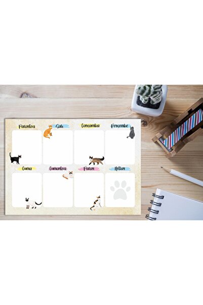 Haftalık Planlayıcı Kediler / Cats A4 Weekly Planner