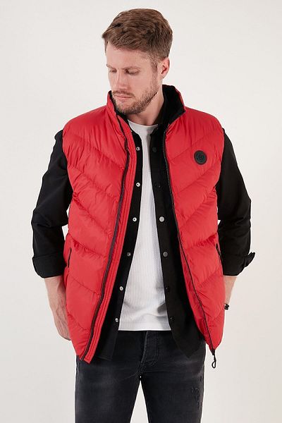 Buratti Slim Fit Water and Wind Resistant Stand Collar Inflatable Vest Men's VEST 649008