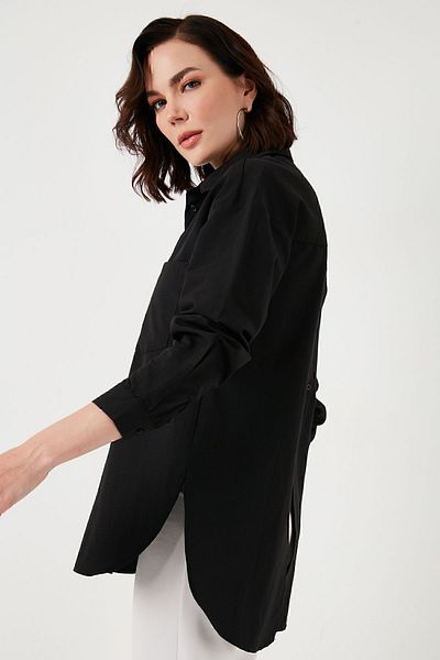 Lela Cotton Back Buttoned Boyfriend Shirt SHIRT66939522S4