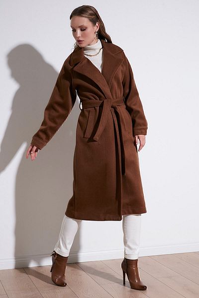 Lela Oversize Belted Pocketed Winter Coat Coat 42190454