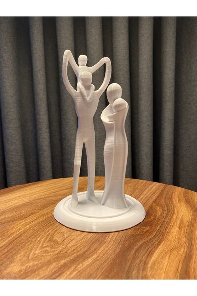 Root Made Anne Baba Çocuklar Biblosu Aile Temalı Hediyelik Dekoratif Obje 19 Cm