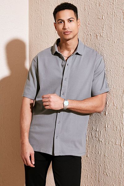 Buratti Памучна стандартна риза с къс ръкав Мъжка риза SHIRT5902724