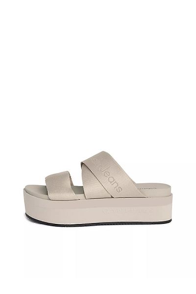 Calvin Klein Women's High Heeled Comfortable Logo Beige Sandals YW0YW01361-ACF