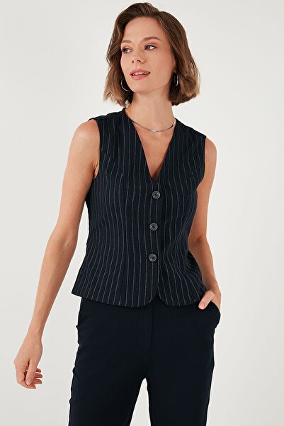 Lela Fitted-Vücuda Oturan Astarlı Klasik Dokuma Yelek  YELEK 611YL030W4