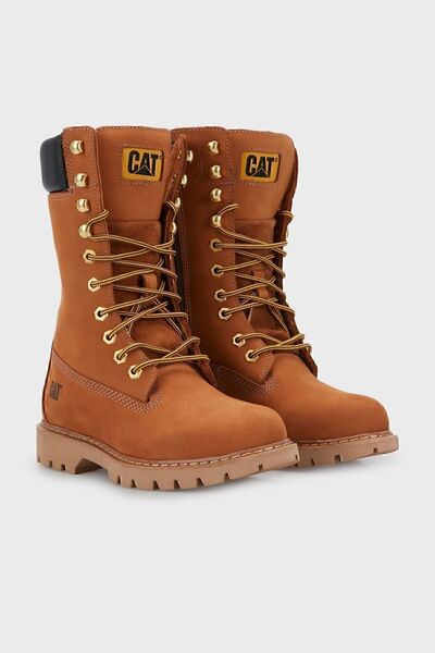 Cat Μπότες Clovis Mid με φερμουάρ από γνήσιο δέρμα 015g101200