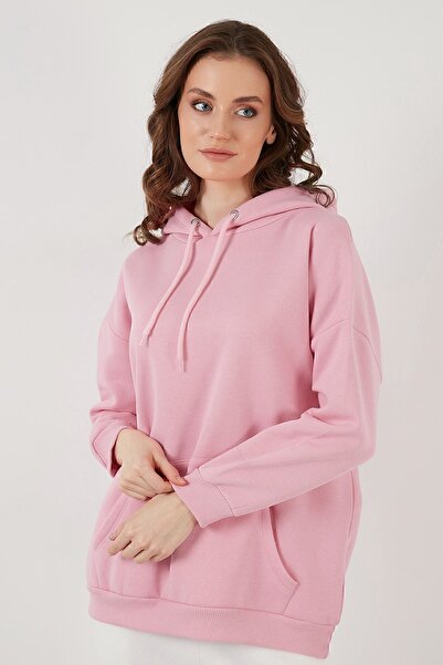 Lela Regular Fit Pamuklu Kapüşonlu Yaka Şardonlu Kışlık Sweat Sweat 5863854