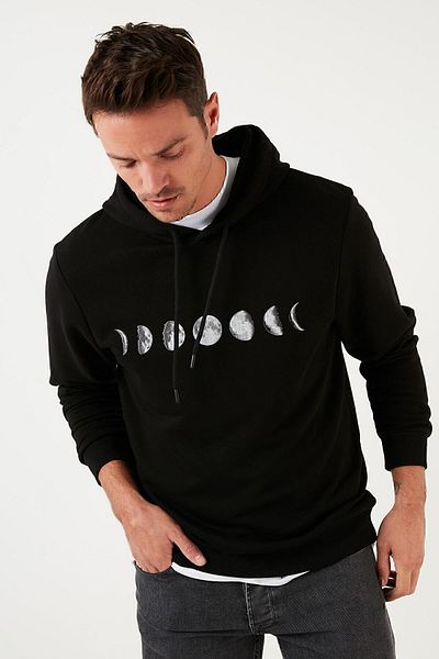 Buratti Cotton Printed Hooded Slim Fit Sweat Men's Sweat 5905238