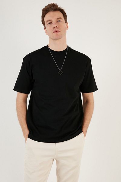 Buratti Tricou pentru bărbați, bumbac, cu croială relaxată, cu decolteu triplu, tricou5905446