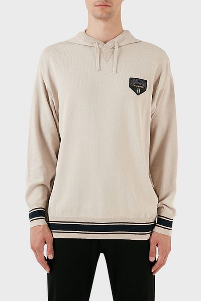 Armani Exchange Cotton and Wool Blend Regular Fit Hooded Sweater Men's SWEATER 6RZM2A ZM3FZ 1934