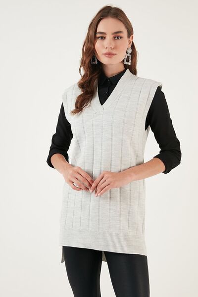 Lela V-Neck Long Knitwear Sweater SWEATER 4616088