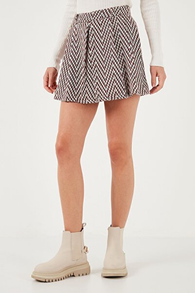 Lela Fusta scurtă mini din bumbac cu imprimeu de iarnă - 611SR0046