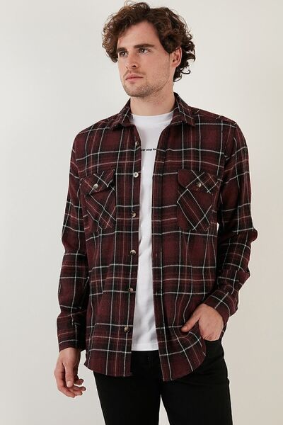 Buratti Plaid Regular Fit Double Pocket Lumberjack Winter Shirt Cf21w112577