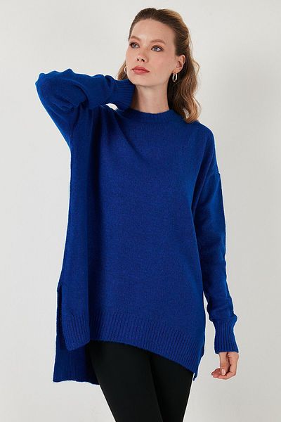 Lela Crew Neck Slit Comfortable Sweater - Pullover 4616142 Y