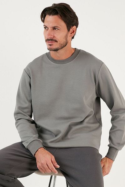 Buratti Βαμβακερό Crew Neck Regular Fit Basic Sweat Ανδρικός ΙΔΡΩΤΗΣ 5905521