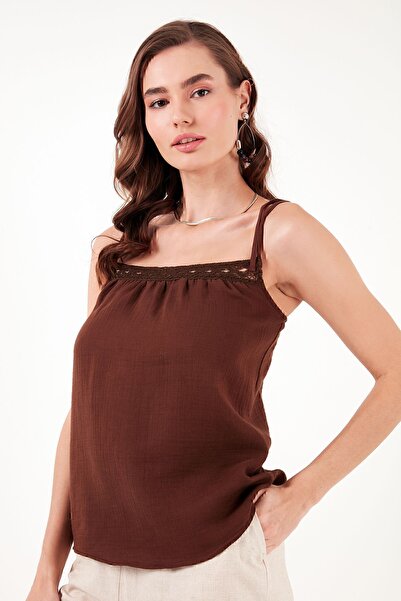 Lela Cotton Regular Fit Rope Strap Blouse BLUZ 611BZ0299