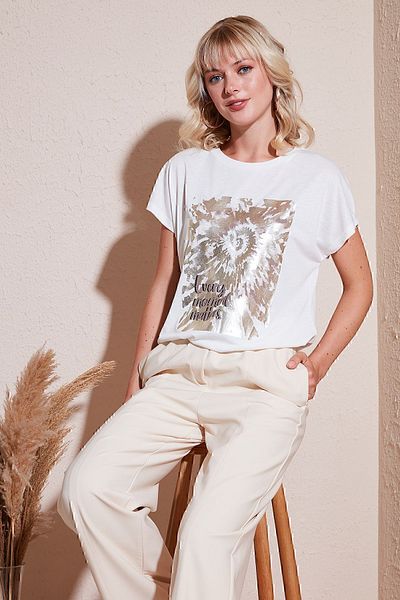 Lela T-Shirt με στάμπα με λαιμόκοψη με κανονική εφαρμογή - T-SHIRT 6671001
