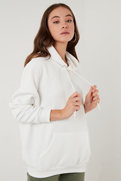 Lela Регулярний крій Бавовняний Капюшон Комір Шардоне Зимовий Світшот Світшот 5863854