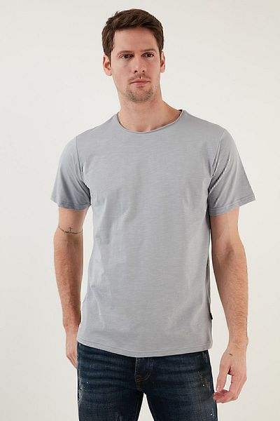 Buratti Тениска с кръгло деколте 100% памук Slim Fit Basic T Shirt Мъжка тениска 59020001