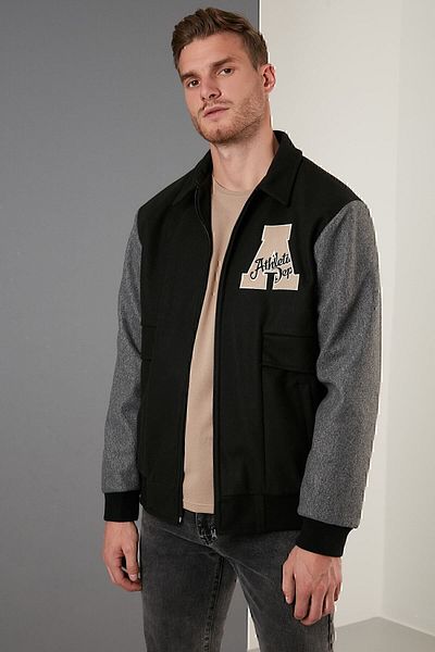 Buratti Embroidered Zippered Regular Fit Bomber Coat Men's Coat 5715896