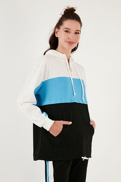 Lela Color Blocked Regular Fit Hooded Sports Set - 5863835