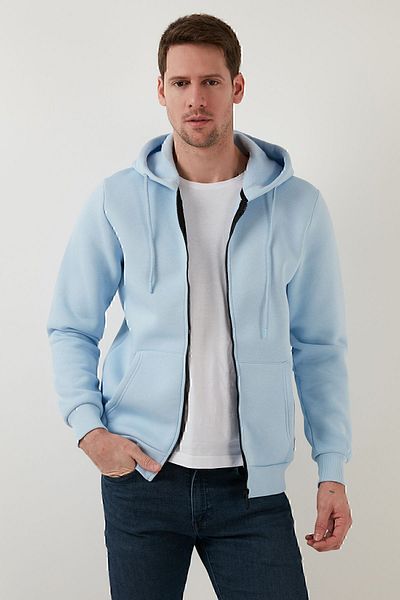 Buratti Slim Fit Hooded Zippered Soft Lined Winter Sweat Men's Sweat 5905340
