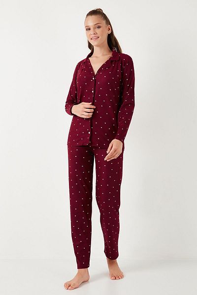Lela Stretch Standard Fit Buttoned Pajama Set - 60956601