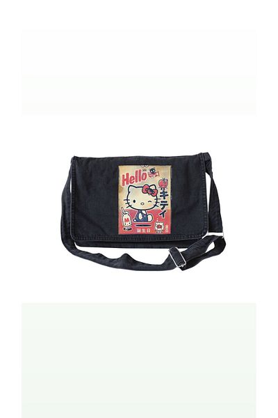 DEEFWEAR Geantă de școală Hello Kıty Printed Jean - Guler Poștaș