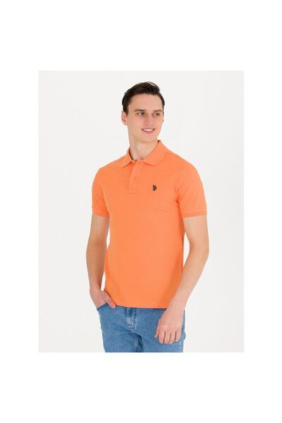 U.S. Polo Assn. ОРАНЖЕВА ТЕНИСКА US POLO ASSNMEN ИЗ ТЪКАНО ПОЛО ДЕКО