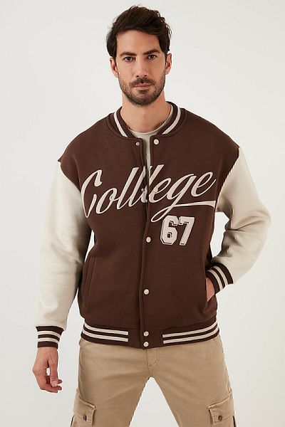 Buratti Regular Fit Soft Fuzzy Inside College Collar Bomber Coat Ανδρικό παλτό 628x8928
