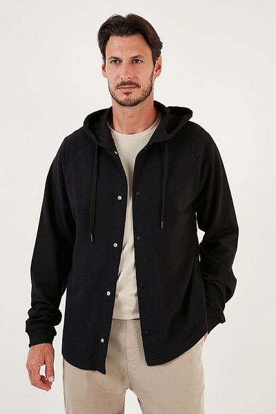 Buratti Ανδρικό πουκάμισο με βαμβακερή κουκούλα Relaxed Fit 5905468