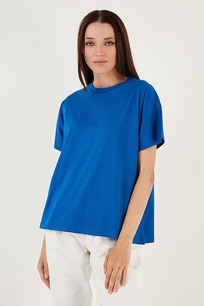 Lela Oversize 100% Cotton Crew Neck Basic T Shirt T SHIRT 5864489