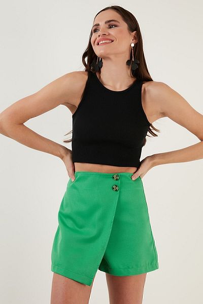 Lela 100% bumbac Twill Super Crop Tricotat Top 5864215