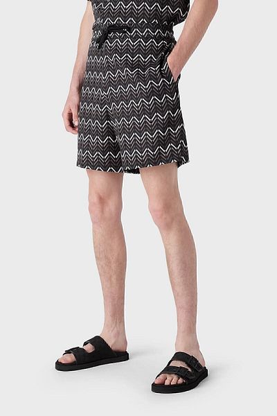 Emporio Armani Bermude pentru bărbați - cu model, croială obișnuită, buzunare, talie 3r1pr0 1nwdz F074