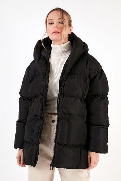 Lela Kabát Oversize Fit s kapucí Puffer CoAT 640Y047