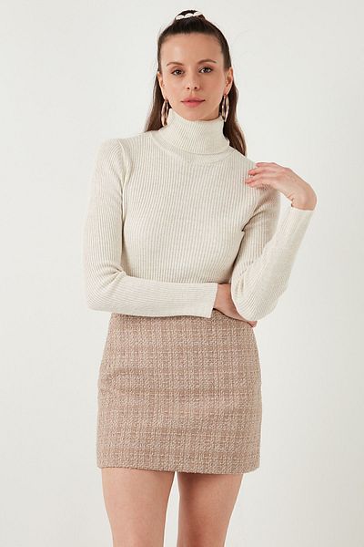 Lela Turtleneck Ribbed Acrylic Sweater - Soft, Regular Fit Pullover 4614102