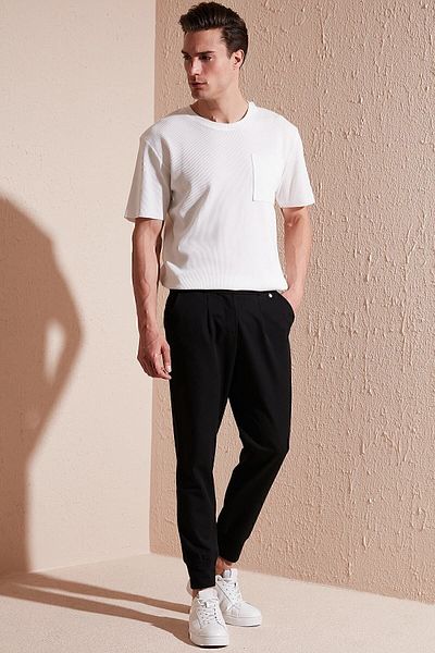 Buratti Cotton Comfortable Cut Single Pocket Crew Neck T Shirt Men's T Shirt 5902642