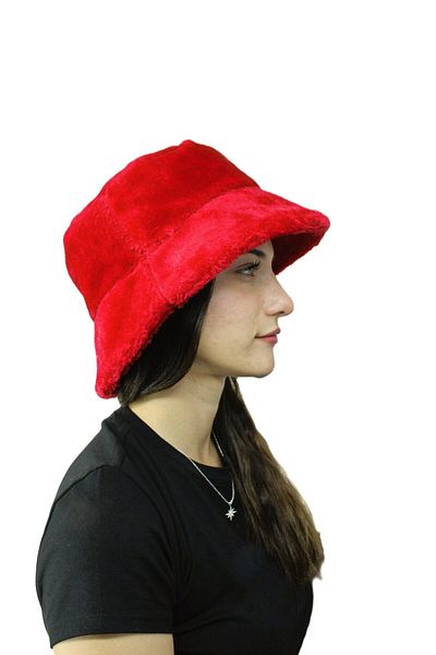 derikem Women's Winter PlushBucket- Faux Fur FishermanBucketHat