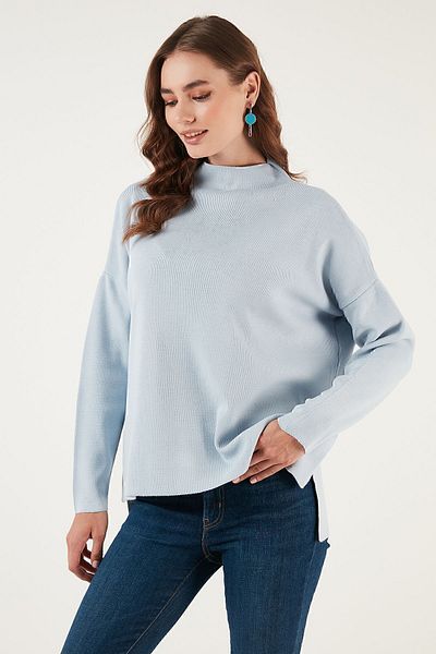 Lela Pulover de tricotaj subțire cu guler lung - spate 4615002