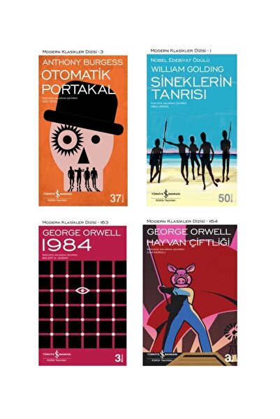 TÜRKİYE İŞ BANKASI KÜLTÜR YAYINLARI Modern Klasikler Dizisi 4^lü Set Otomatik...